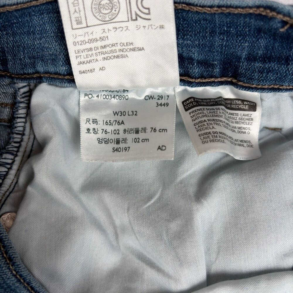 Levi's 505 Straight Jeans Women's W30 L32 Medium Wash Upcycled Embroidered Retro - Picture 7 of 11